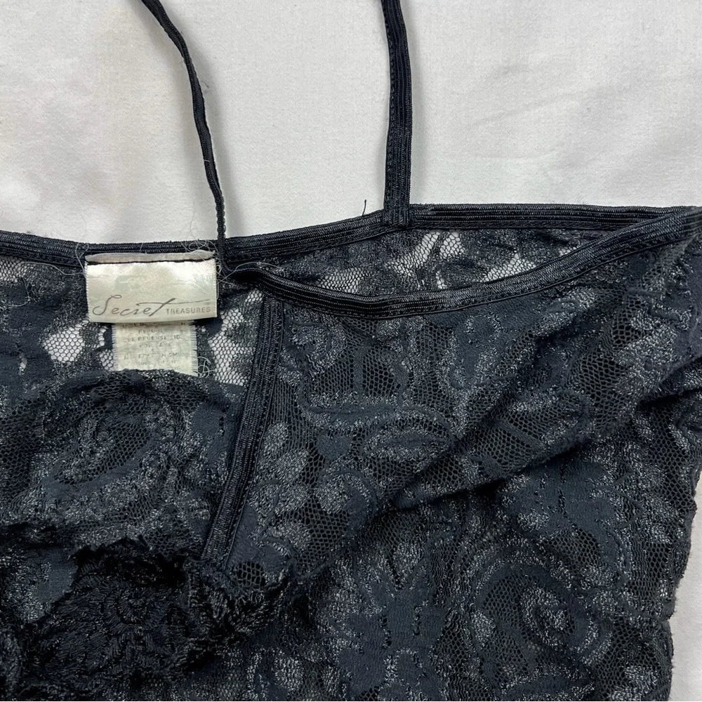 Vintage Black Lace Mini Slip Dress